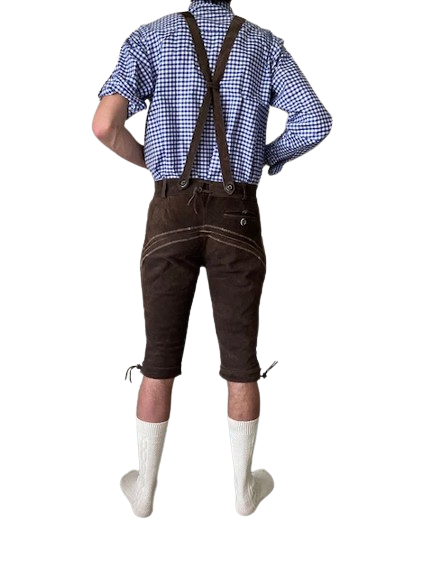 Lederhose donkerbruin mannen Nederland achterkant / Lederhosen / Lederhose / Lederhosen kopen / Lederhose oktoberfest / Lederhosen outfit / Oktoberfest lederhosen