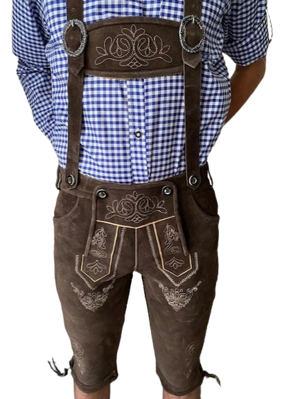 Lederhose donkerbruin mannen Nederland closeup / Lederhosen / Lederhose / Lederhosen kopen / Lederhose oktoberfest / Lederhosen outfit / Oktoberfest lederhosen